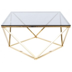 Стол журнальный SIGNAL SILVER A дымчатый/золотой, 80/80